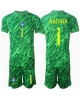 Brasilien Alisson Becker #1 Målvakt Hemmatröja Barn Copa America 2024 Kortärmad (+ Korta byxor)