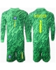 Brasilien Alisson Becker #1 Målvakt Hemmatröja Barn Copa America 2024 Långärmad (+ Korta byxor)