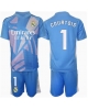 Real Madrid Thibaut Courtois #1 Målvakt Hemmatröja Barn 2024-25 Kortärmad (+ Korta byxor)